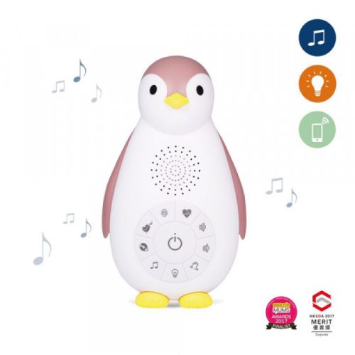 Zazu - ZOE Πιγκουίνος Nανουρίσματος, Συσκευή Mε Bluetooth Kαι Φως Νυκτός Pink