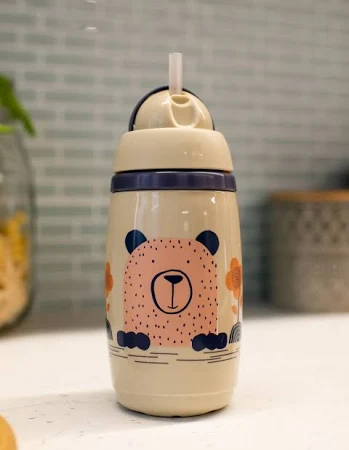 Tommee Tippee Κύπελλο ισοθερμικό με καλαμάκι γκρι 266ml 12m+