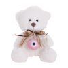 Much toys Αρκουδάκι Bobo Λευκό 28 cm με ρόζ Μάτι ευχή