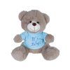Much toys Αρκουδάκι 20cm Γκρί Μπλούζα Μπλέ ITS A ΒΟΥ