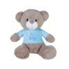 Much toys Αρκουδάκι 25cm Γκρί Μπλούζα Μπλέ ITS A ΒΟΥ