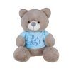 Much toys Αρκουδάκι 40cm Γκρί Μπλούζα Μπλέ ITS A ΒΟΥ