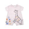 Lanekids Φορμάκι Κοντό Μανίκι Beige με σχέδιο Καμηλοπάρδαλη