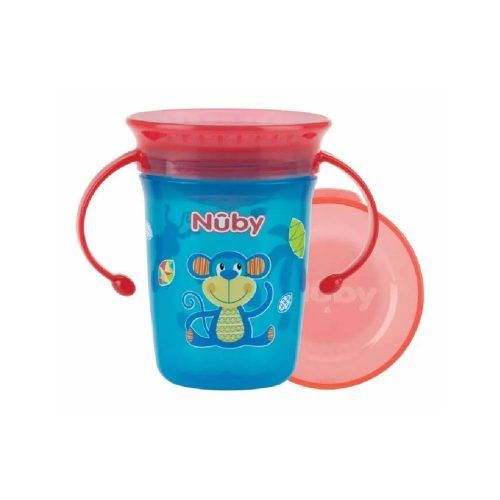 Nuby Παιδικό Ποτηράκι 360 με 2 λαβές - 240ml - 6m+ Μπλέ