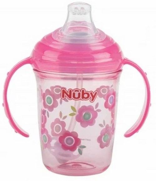 Alternative view of NUBY Παιδικό Ποτηράκι Nuby Πλαστικό No-Spill - 240ml - 6m+ Γκρί