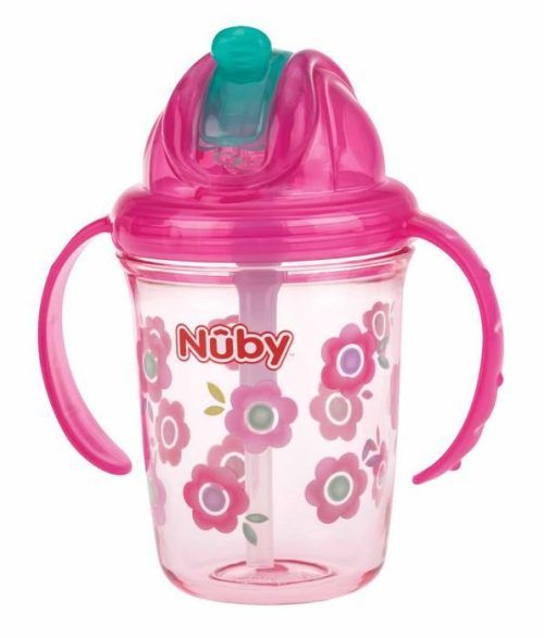 Alternative view of NUBY Παιδικό Ποτηράκι με διπλή λαβή Flip-It - Aqua - 240ml - 12m+