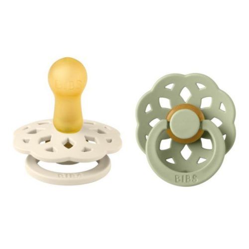 Bibs Πιπίλες Boheme Round 2τμχ Latex No2 6m+ Ivory Sage