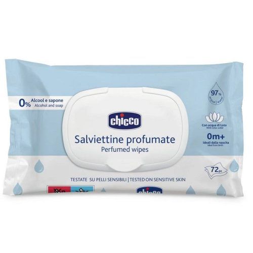 Chicco Μωρομάντηλα με 97% νέρο και καπάκι (72τμχ)