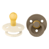 Bibs Πιπίλες Colour Round 2τμχ Latex No1 0m+ Ivory Dark Oak