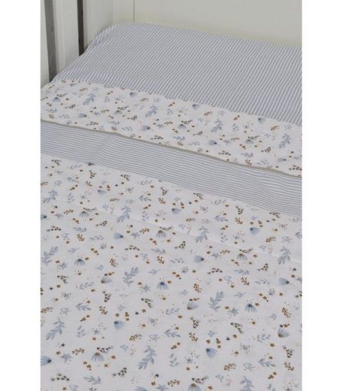Baby Oliver Σετ Σεντόνια Λίκνου 2τεμ -75x110-100% Βαμβάκι Μπλέ Des.401