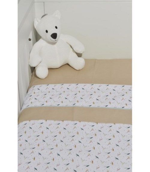 Baby Oliver Σετ Σεντόνια Λίκνου 2τεμ -75x110-100% Βαμβάκι Μπεζ Des.404
