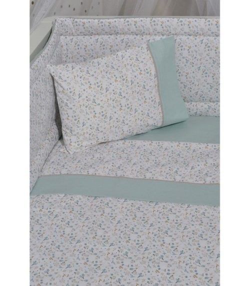 Baby Oliver Σετ Σεντόνια Κούνιας 3τεμ (110x170 & 30x40) Μέντα Des.403