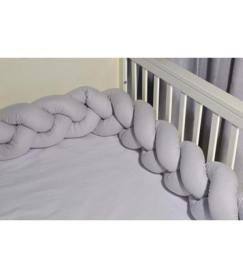 Baby Oliver Πλεξούδα Γκρι Τριπλή Βαμβακερή 20x200 εκ. Des.315
