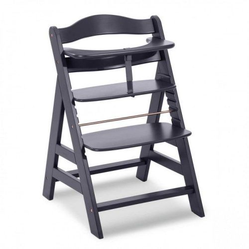 Hauck Καρέκλα Φαγητού Ξυλινη Alpha+ Dark Grey