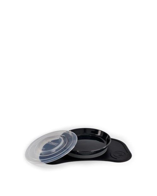 Twistshake Σουπλά Click-Mat Mini+πιάτο Black