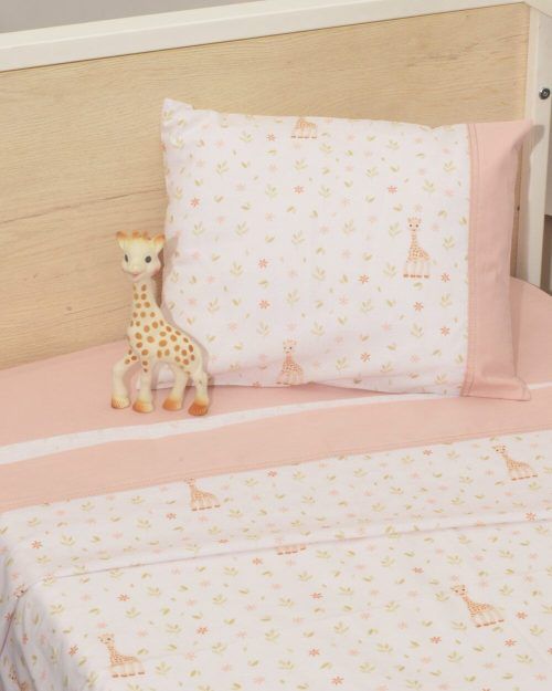 Sophie La Girafe Σεντόνια κούνιας με ΛΑΣΤΙΧΟ 3 τεμαχίων σχέδιο 502