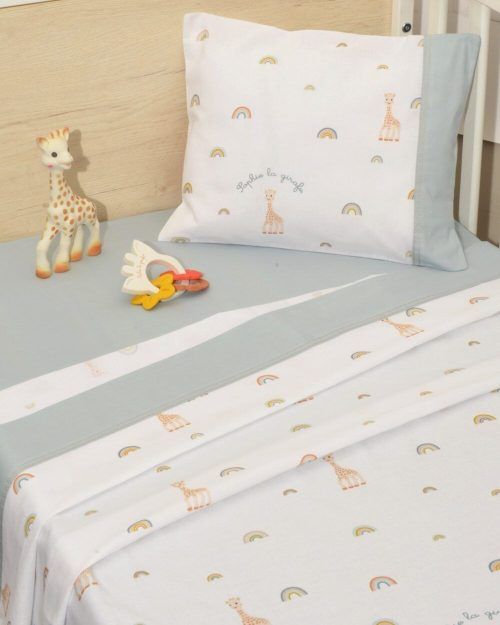 Sophie La Girafe Σεντόνια κούνιας με ΛΑΣΤΙΧΟ 3 τεμαχίων  σχέδιο 503