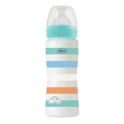 Chicco Πλαστικό Μπιμπερό Well Being Κατά των Κολικών με Θηλή Σιλικόνης 330ml για 4+ μηνών
