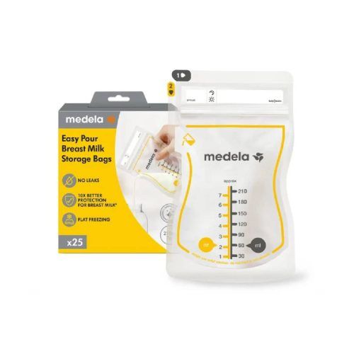 Medela Easy Pour Σακουλάκια Αποθήκευσης Μητρικού Γάλακτος 210ml 25τμχ