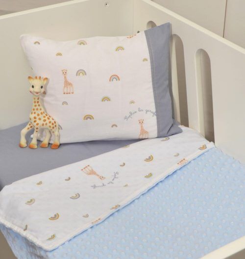 Sophie La Girafe Κουβέρτα λίκνου διπλής όψης Minky σχ 501