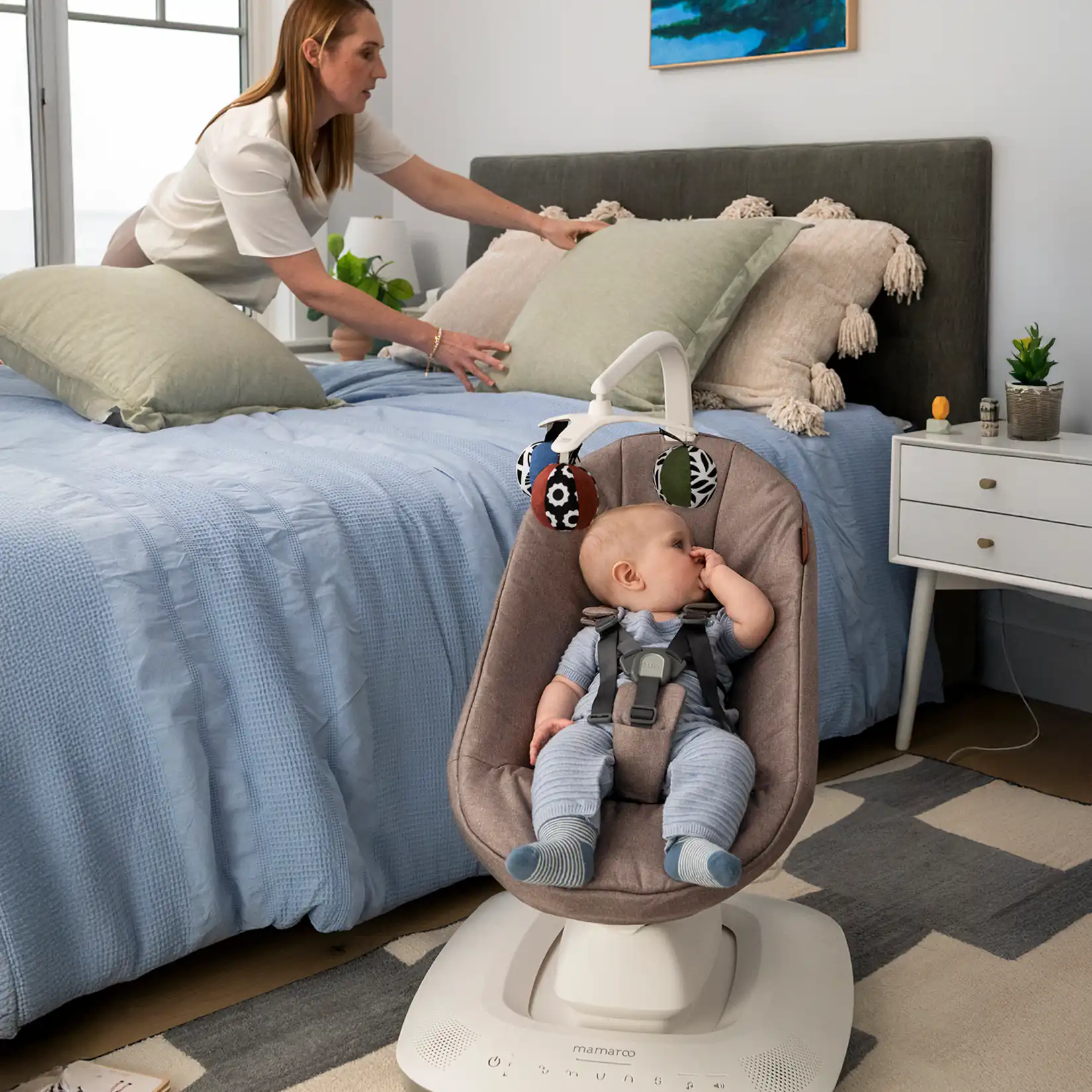 UPPAbaby Mamaroo smart κούνια - Ριλάξ Stella Grey Mélange - Image 2