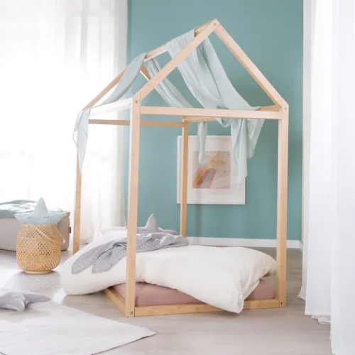 Roba Βρεφικό Κρεβάτι Montessori House Bed Bamboo Wood 70×140