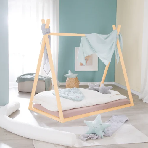 Roba Βρεφικό Κρεβάτι Μασίφ Tipi Lounge 70 x 140 cm Montessori Bamboo Wood