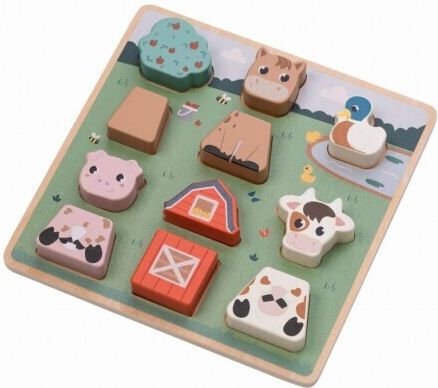 FreeOn Ξύλινο Παιδικό Puzzle Σφηνώματα Φάρμα