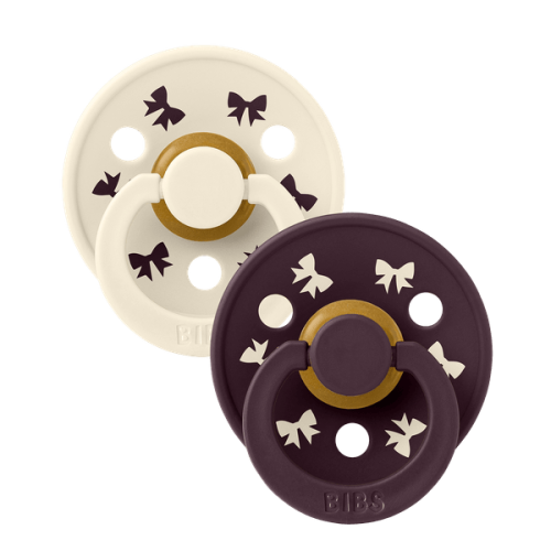 Bibs Πιπίλα Colour Round Latex No2 Σετ πιπίλες 2τμχ στρογγυλή ivory blum
