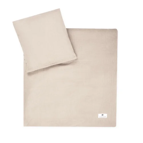 Julius Zöllner Σετ Παπλωματοθήκη Λίκνου Muslin, Μπεζ 80/80+35/40