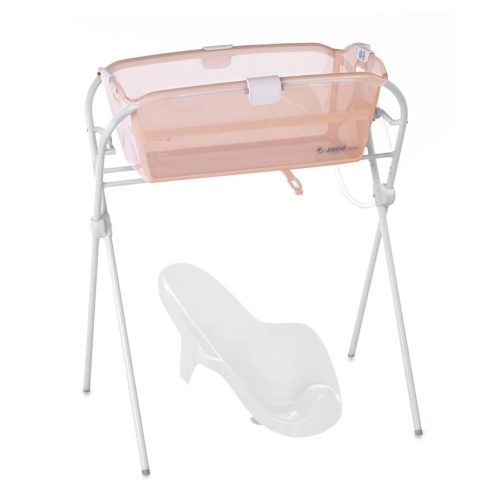 Jane Βρεφικό Μπάνιο Πτυσσόμενο Oasis Pale Pink με Βάση Μπάνιου Oasis Πτυσσόμενη Grey + Δώρο LUMA Βοηθητικό Μπάνιου White