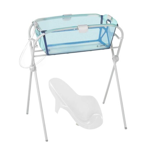 Jane Βρεφικό Μπάνιο Πτυσσόμενο Oasis Blue με Βάση Μπάνιου Oasis Πτυσσόμενη Grey + Δώρο LUMA Βοηθητικό Μπάνιου White
