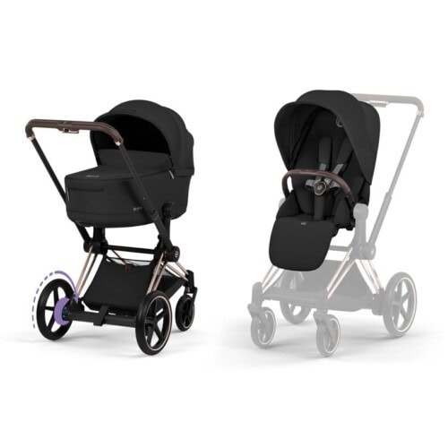 CYBEX NEW ePRIAM Comfort Rosegold incl. Πτυσσόμενο πορτ-μπεμπέ Sepia Black | black