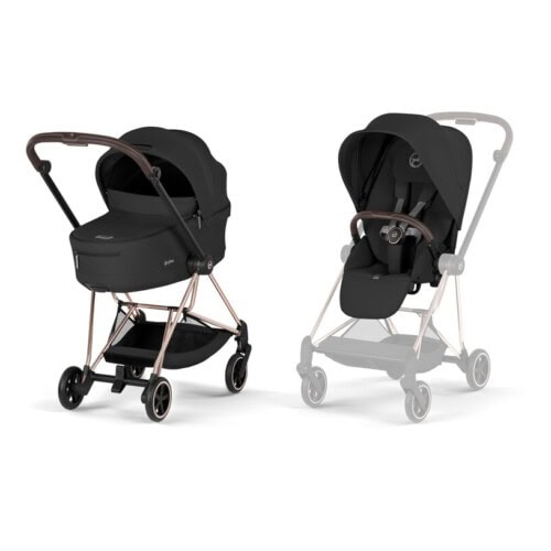 CYBEX NEW MIOS Comfort Rosegold incl. Πτυσσόμενο πορτ-μπεμπέ Sepia Black | black