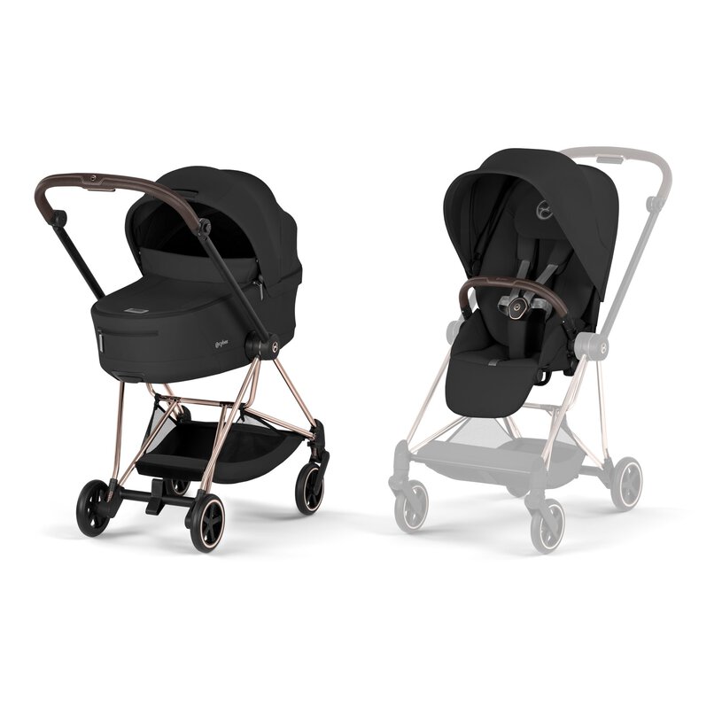 CYBEX NEW MIOS Comfort Rosegold incl. Πτυσσόμενο πορτ-μπεμπέ Sepia Black | black