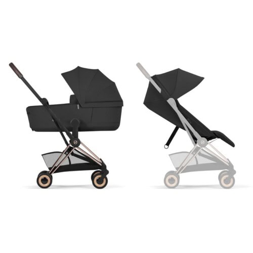 CYBEX NEW COŸA Comfort Rosegold incl. Πτυσσόμενο πορτ-μπεμπέ Sepia Black | black