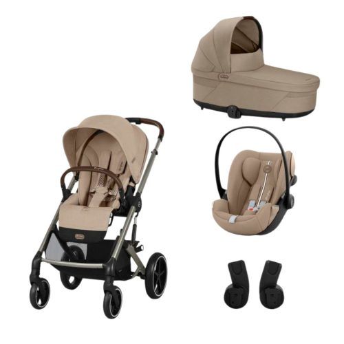 Cybex Balios S Lux Σετ Καρότσι, Πορτ Μπεμπέ, Κάθισμα Αυτοκινήτου Cloud G i-Size Plus & Αντάπτορες Almond Beige | beige