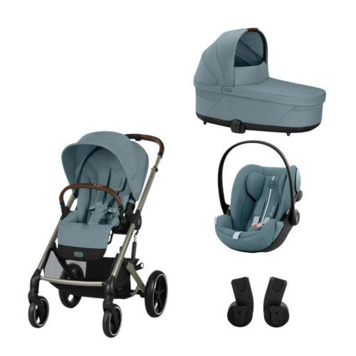 Cybex Balios S Lux Σετ Καρότσι, Πορτ Μπεμπέ, Κάθισμα Αυτοκινήτου Cloud G i-Size Plus & Αντάπτορες Stormy Blue | light blue