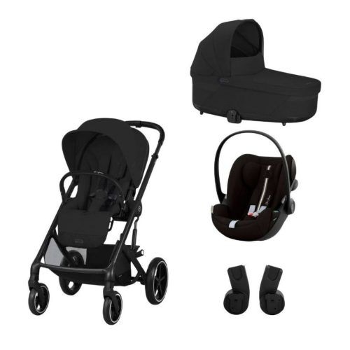 Cybex Balios S Lux Σετ Καρότσι, Πορτ Μπεμπέ, Κάθισμα Αυτοκινήτου Cloud G i-Size Plus & Αντάπτορες Moon Black | black