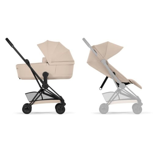 CYBEX COŸA Comfort Matt Black incl. Πτυσσόμενο πορτ-μπεμπέ Cozy Beige | beige