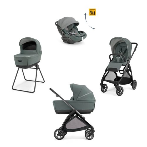 INGLESINA Πολυκαρότσι Quatro Electa με Αυγό Darwin-R-EVO STUDIO GREY + ΜΕΤΑΛΙΚΟ ΜΑΥΡΟ Σάσί Καρότσιού