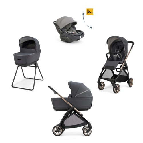 INGLESINA Πολυκαρότσι Quattro Electa Darwin-R-EVO GARAGE GREY + ΜΠΡΟΝΖΕ ΜΑΥΡΟΣ Σασί Καροτσιού