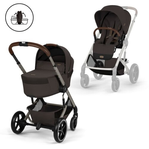 CYBEX Βρεφικό Καρότσι BALIOS S LUX TPE incl. Πτυσσόμενο πορτ-μπεμπέ Chocolate Brown | brown