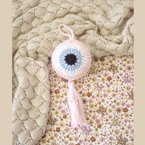 Alternative view of Little Moses Πλεκτό Ματάκι Για Το Καρότσι BABY PINK
