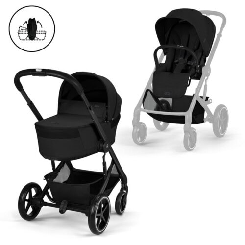 CYBEX Βρεφικό Καρότσι BALIOS S LUX TPE incl. Πτυσσόμενο πορτ-μπεμπέ Moon Black black